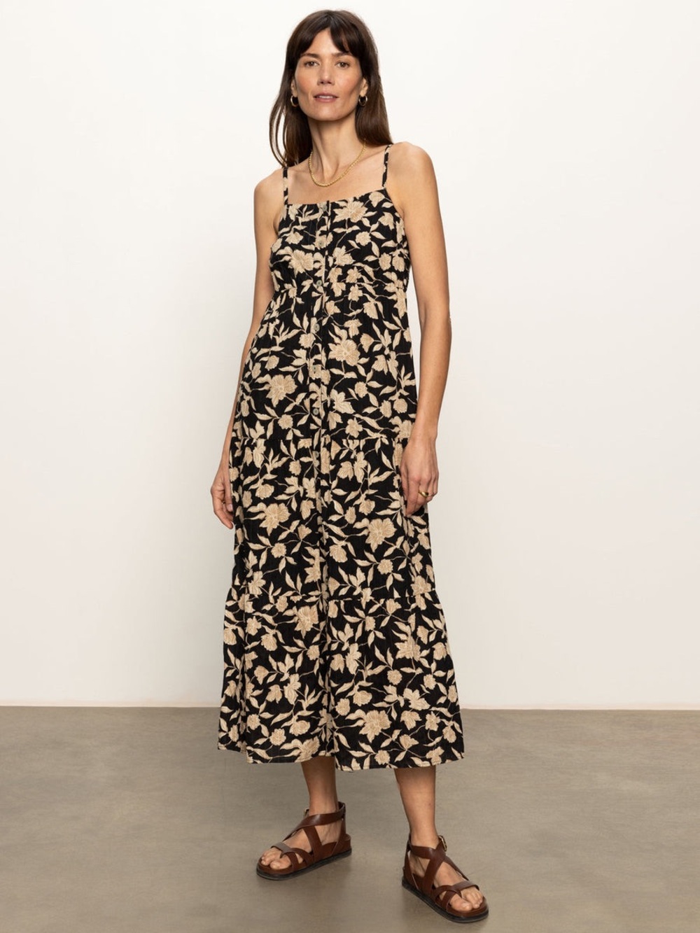 SANCTUARY NWT LARGE 
Women's Cotton Tiered
Picot Maxi Dress BANDANA PRINT